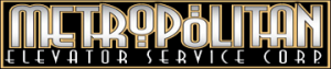 Metropolitan Elevator Service Corp.Serving Greater New York City Since 1957. Black logo.